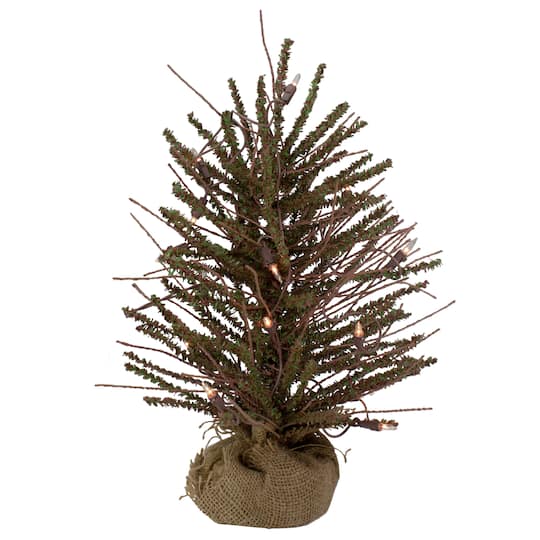 Northlight 18" Pre-Lit Potted Warsaw Twig Artificial Christmas Tree